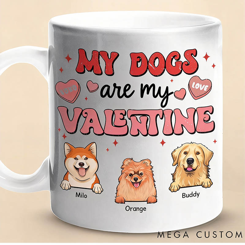 Personalized Dog Lover My Pets are My Valentine Mug