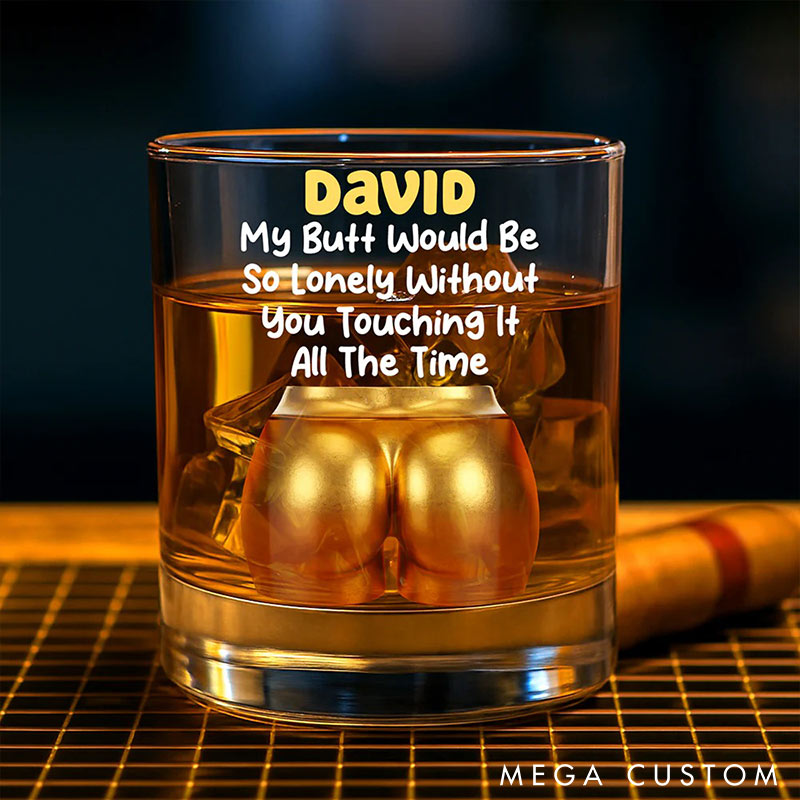 Personalized 3D-Like Naughty Couple Whiskey Glass Humor Whiskey Glass Valentine‘s Day Gift for Husband Boyfriend Romantics Gift for Him