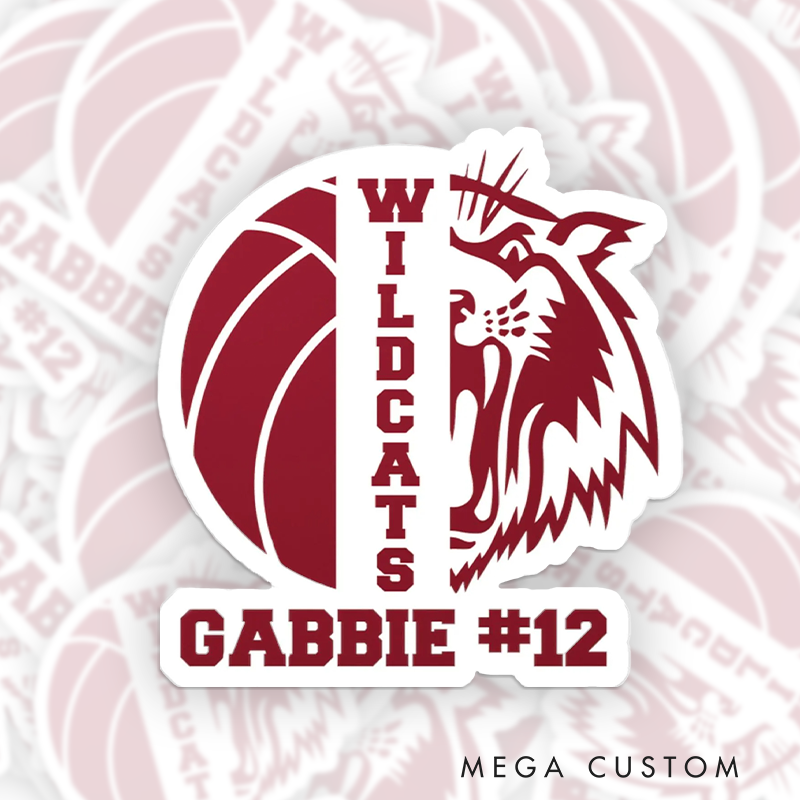 Personalized Volleyball Design Sticker with Custom Team Name, Player Name and Number