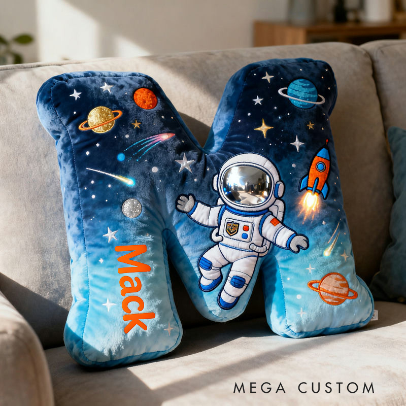 Personalized Astronaut Space Galaxy Name Custom Kids Gift Adventure Rocket Starry Sky Decorative Graphic 3D Print Pillows