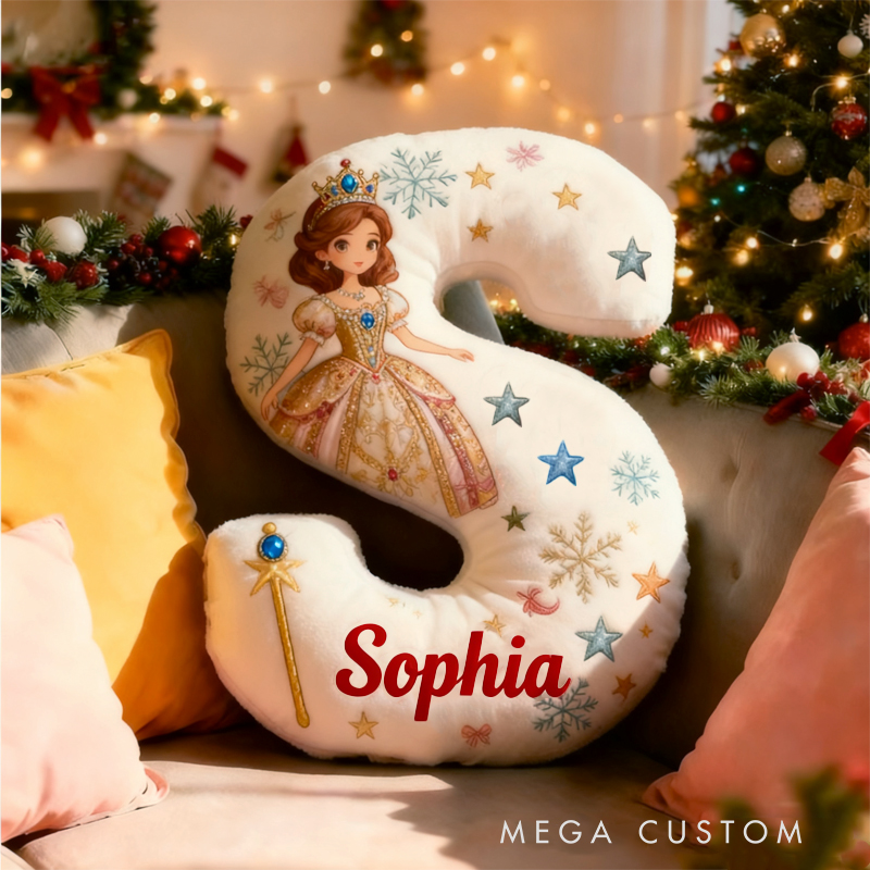 Personalized Dream Princess with Name Graphic 3D Print Pillow Christmas Gift for Kids Birthday Gift