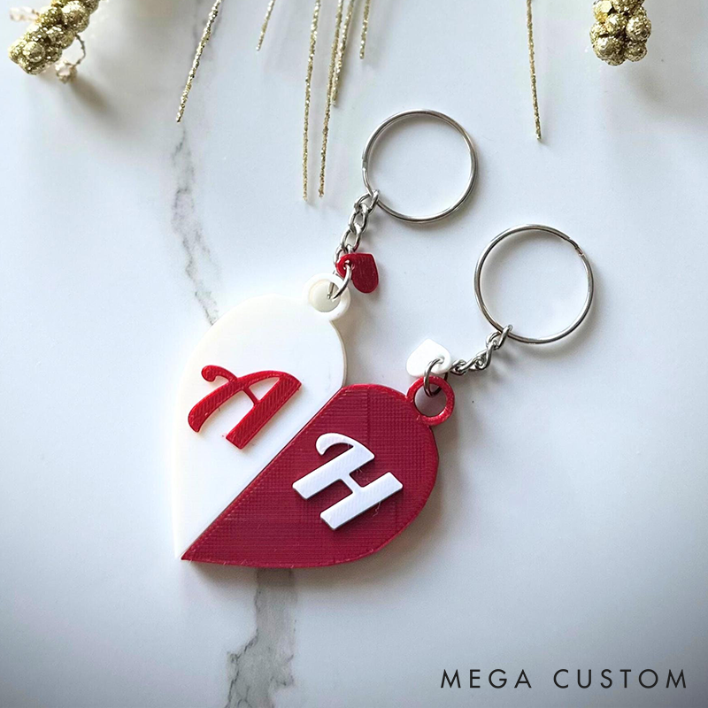 Personalized 3D Printed Couple Keychain-Valentines Day-Valentines Gift-Gift for couple-Gift for Her