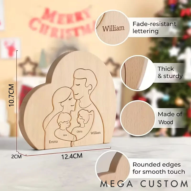 Personalized Wooden Puzzle Family is the Harbor of the Soul Customized Name