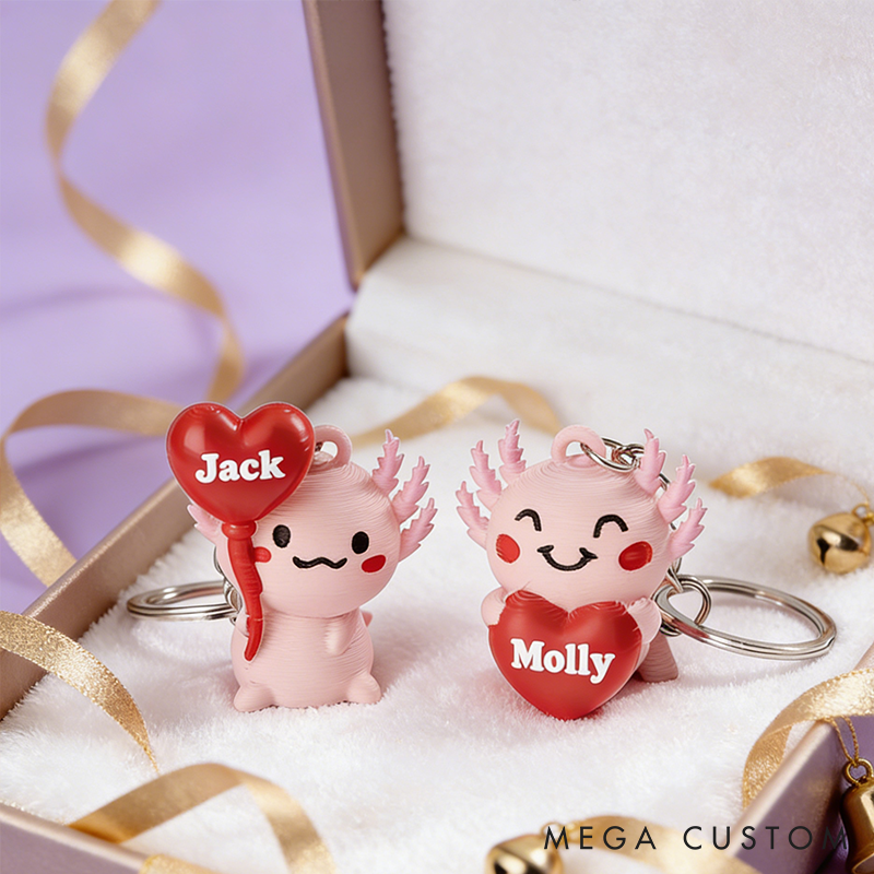 Personalized 3D Printed Couple Keychain-Valentines Day-Valentines Gift-Gift for couple-Gift for Her