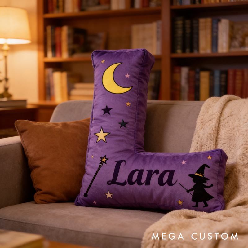 Personalized Little Magician Letter Pillow with Name Soft Stuffed Toy for Kids Unique Decorative Cushion for Girls' Room