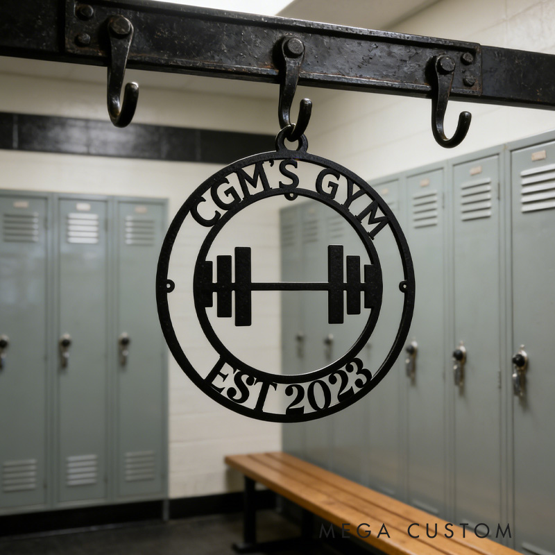 Personalized Gym Metal Sign Powerlifting Sport Metal Wall Art Gym Name Signs Cross Fit Sign Fitness Home Decor Father Day Gift for Gym Lovers