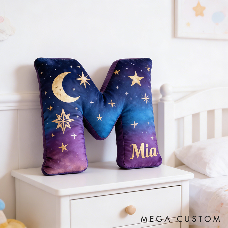 Personalized Cartoon Magic Letter Pillow with Name Soft Stuffed Toy for Kids Unique Decorative Cushion for Room