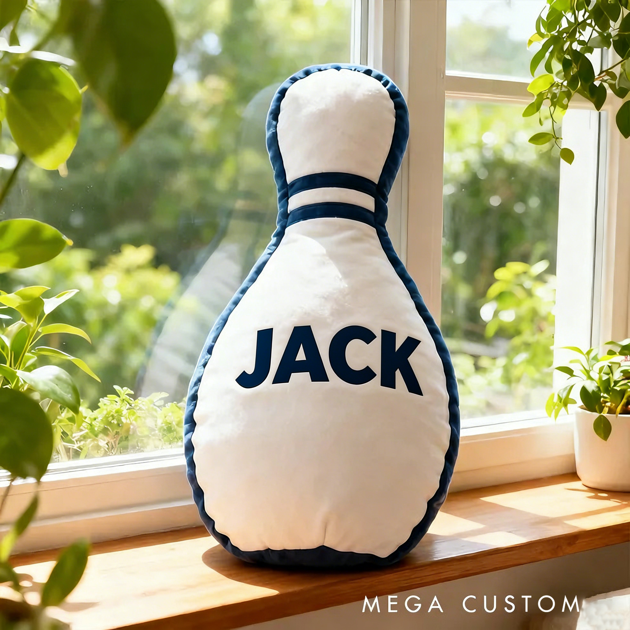 Personalized Bowling Pin Pillow with Custom Name Fun and Striking Decor for Bowling Lovers