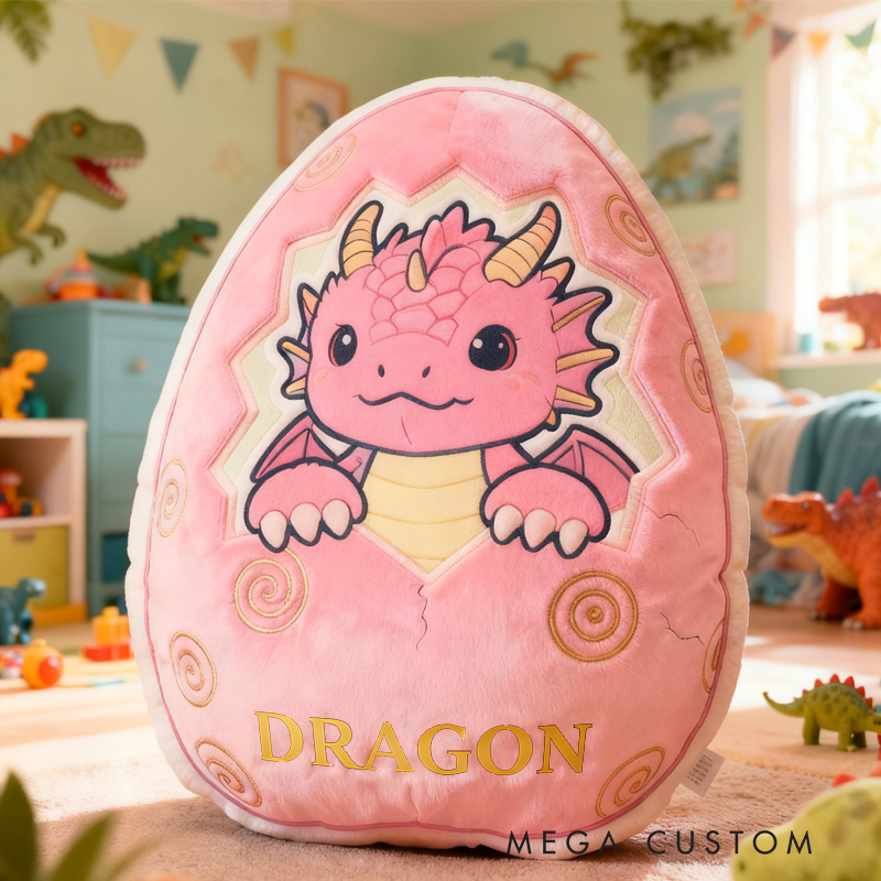 Personalized Dragon Egg with Name Graphic 3D Print Pillow Christmas Gift for Kids Birthday Gift