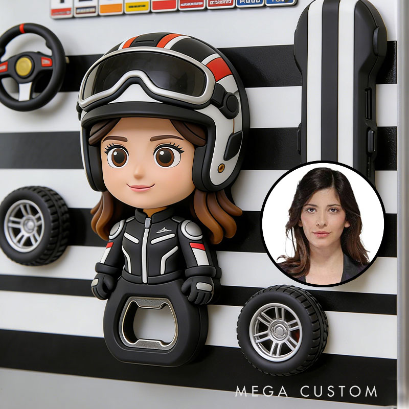 Personalized Motorcycle Rider 3D Face Bottle Opener Bachelorette Parties & Bar Decor