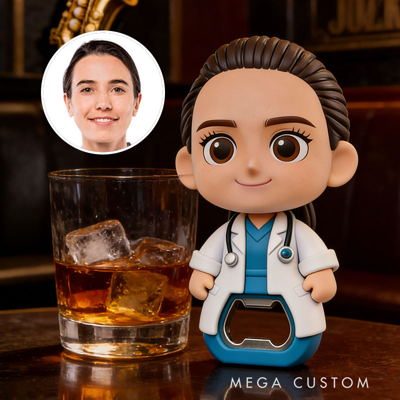 Personalized Doctor 3D Face Bottle Opener Bachelorette Parties & Bar Decor
