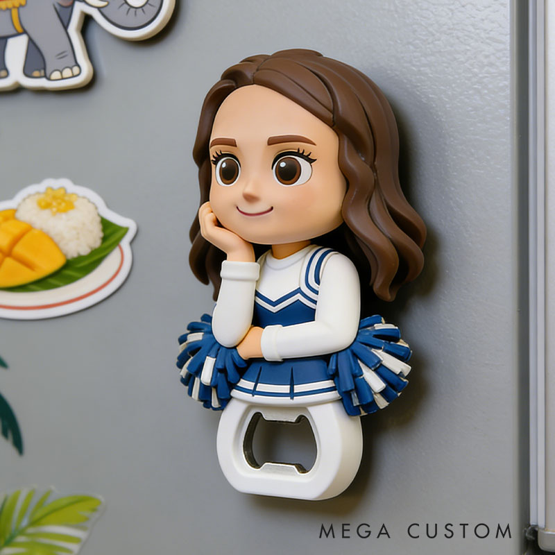 Personalized Cheerleader 3D Face Bottle Opener Bachelorette Parties & Bar Decor