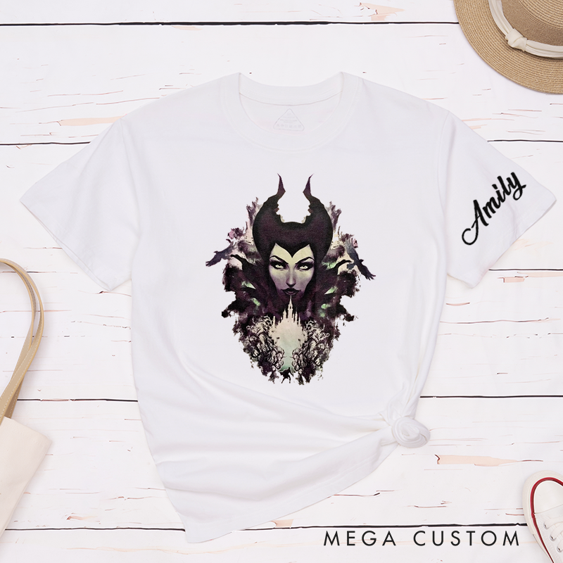Personalized Dark Sorceress Art Unisex T-Shirt Custom Fantasy Gift for Women Men Unique Gothic Watercolor Magic Tee 