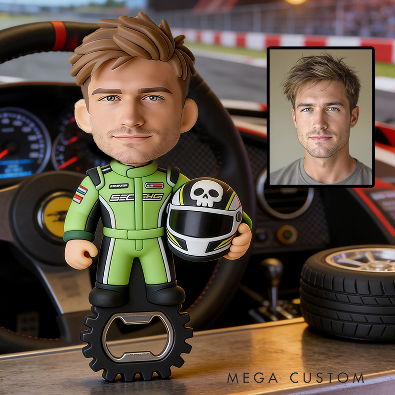 Personalized Racing-Inspired Bottle Opener Bachelor Parties & Bar Decor