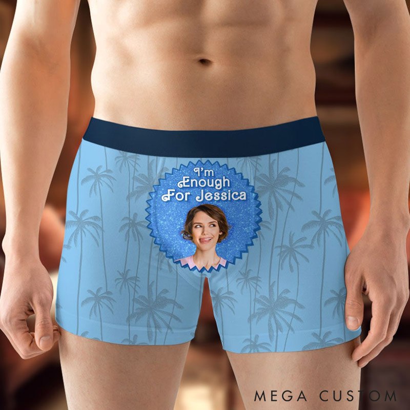 Personalized Couple Face Matching Boxer Brief Men Women #1 Playmate and I’m Enough Underwear with Couple Face Photo Valentines Day Gift For Him Her