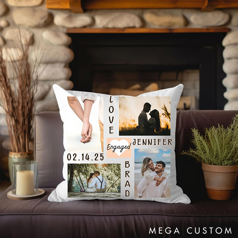 Personalized Couple Custom Photo Throw Pillow Home Pillow Valentine's Day gift for Husband Wife Romantics Anniversary Gift for Him Her
