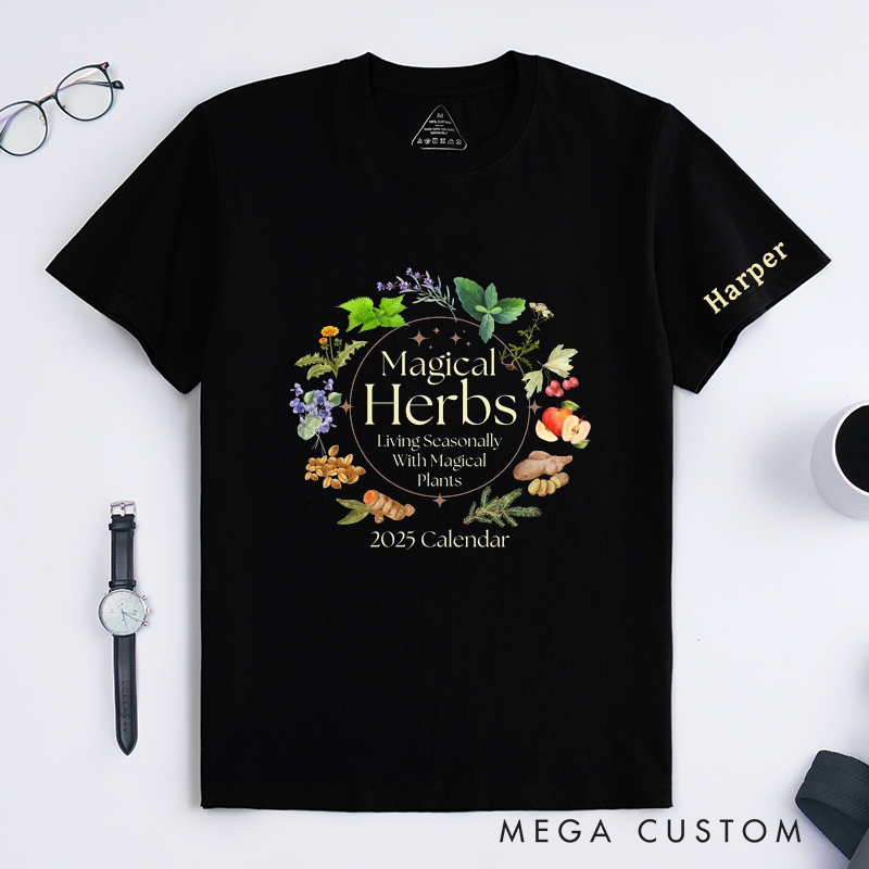 Personalized Magical Herbs Classic T-Shirts Unique Seasonal Botanical Plant Gifts for Herbal Lovers Custom Nature Inspired Tee Gardening Enthusiasts