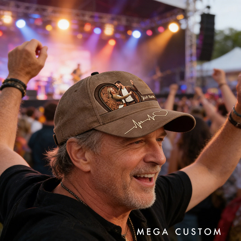 Personalized Name and Photo Baseball Cap for Lover Family Perfect Couple Dance Lovers Custom Gift Hat with Unique Design for Valentine's Day Anniversary