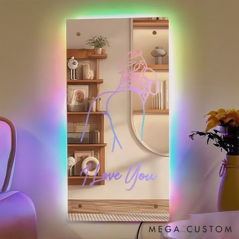 Personalized Name Seductive Mirror LED Light Valentine's Gift For Her Wife Gift Girlfriend Gift