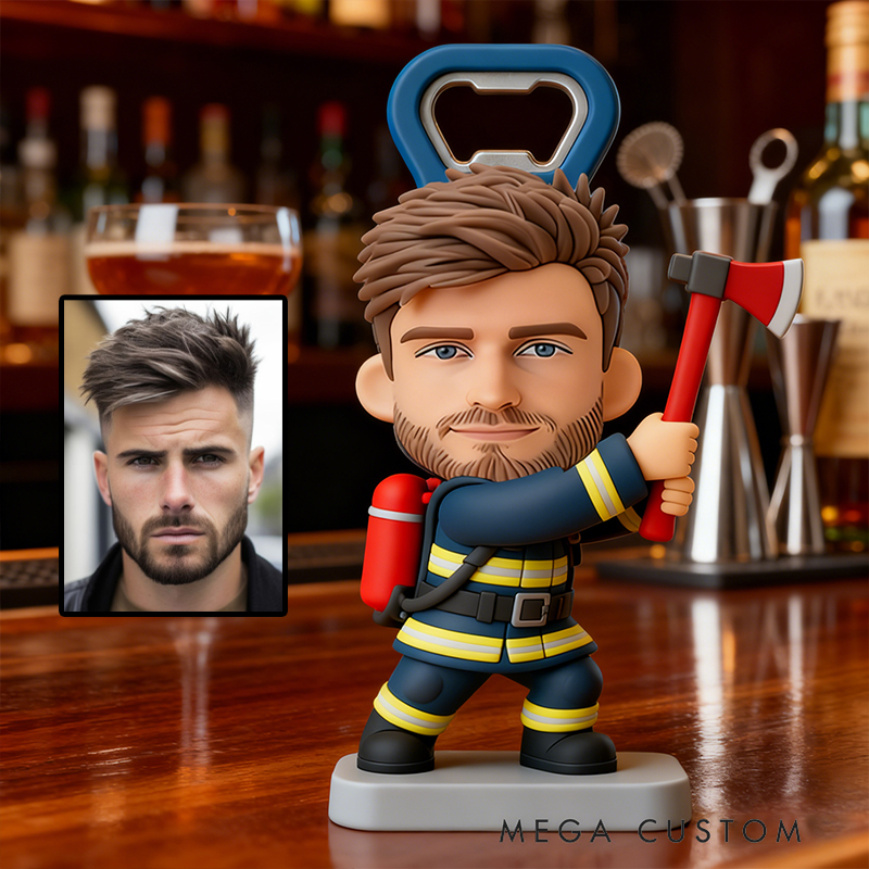 Personalized Firefighter Rescue Bottle Opener Celebrate Your Love for Firefighting with this Unique Accessory