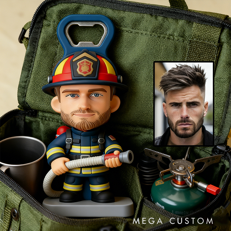 Personalized Firefighter Equipment Bottle Opener a Fun and Functional Gift for Firefighting Enthusiasts