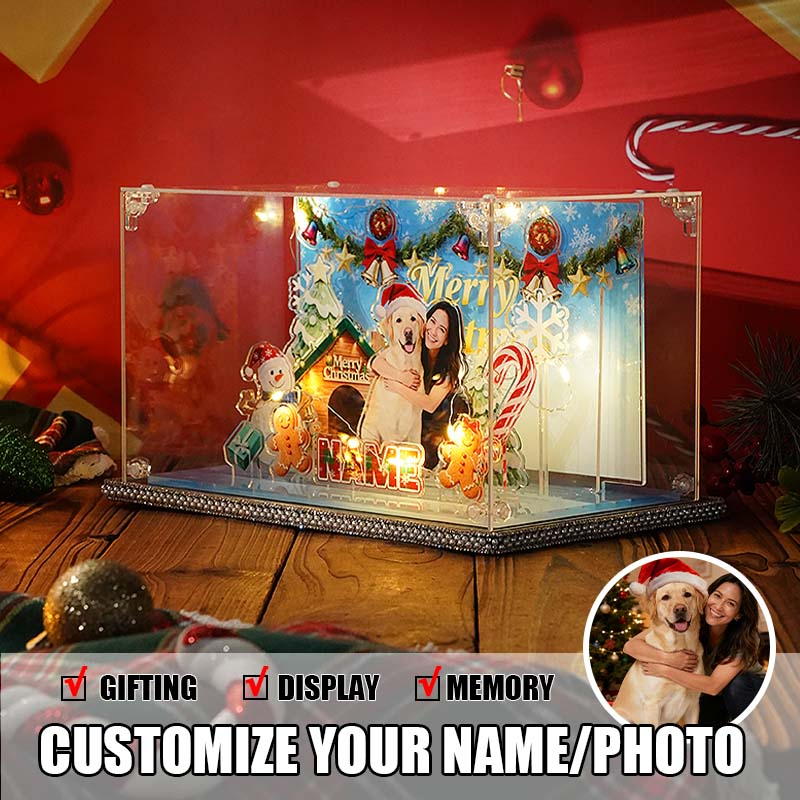 Personalized 3D Acrylic Multi-layer Decorative Photo with Your Pet for Christmas