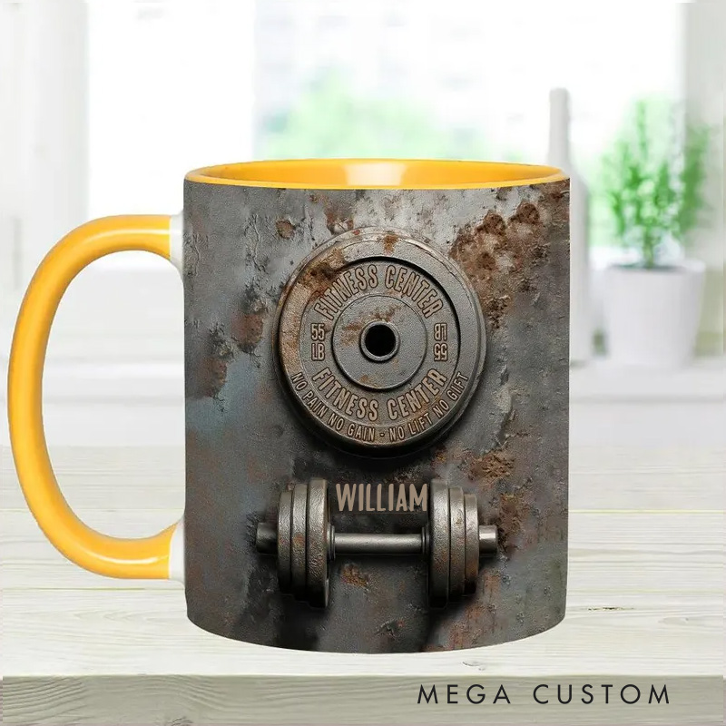 Personalized No Pain No Gain Mug with Funny Triathlon Mug Gift for Fitness Enthusiasts Bodybuilders and Gym Lovers