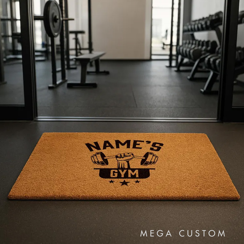 Personalized Gym Fitness Doormat Floor Mat Welcome Mat Enthusiasts Gift for Gym Lover