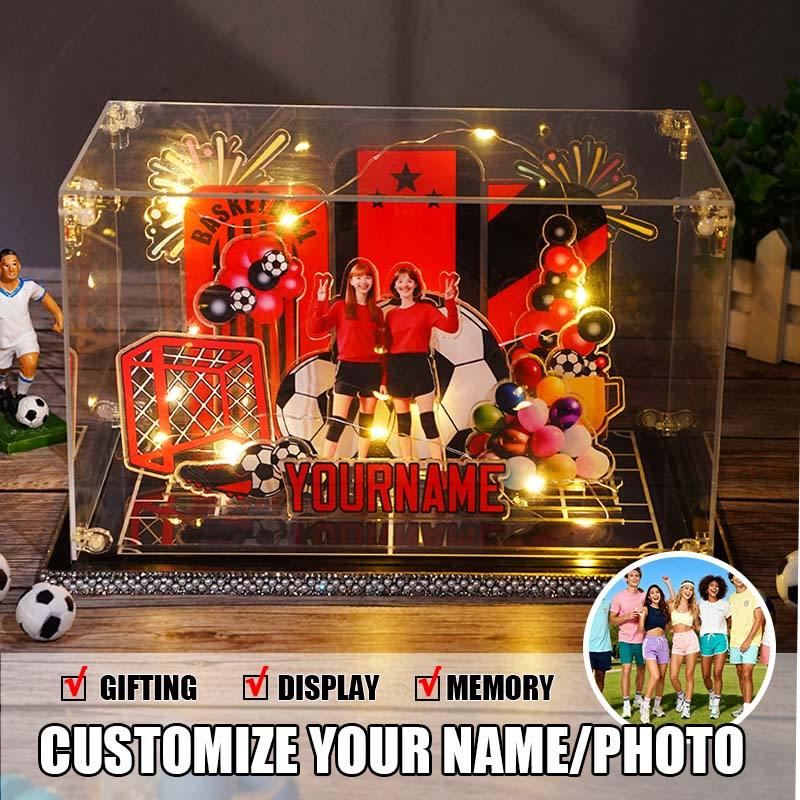 Personalized Football Memorial Acrylic Micro Landscape Customized Ornaments DIY Birthday Gift