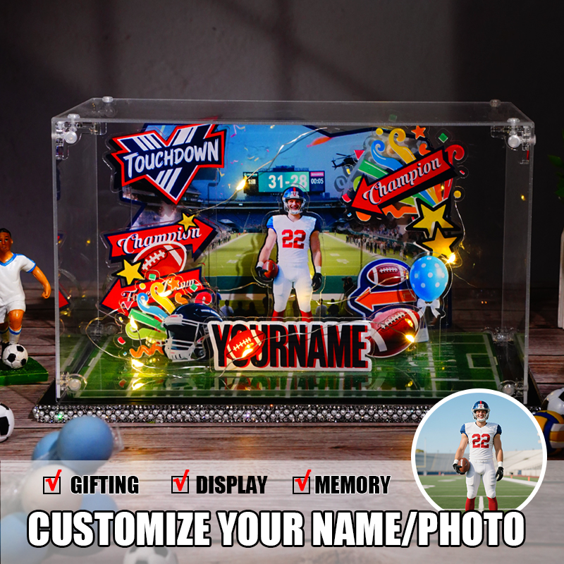 Personalized Football Acrylic Micro Landscape Ornaments DIY Handmade Gifts