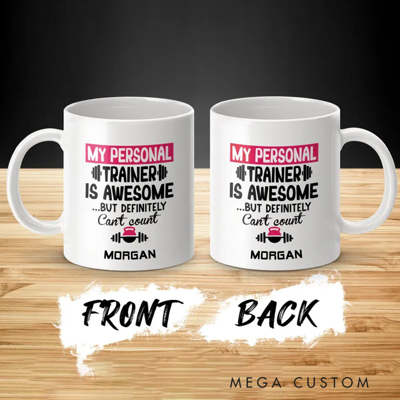 Personalized Funny Personal Trainer Mug Ceramic Coffee Cup Running Exercise Humor Workout Present Exercise Lover Gift for Gym Lover