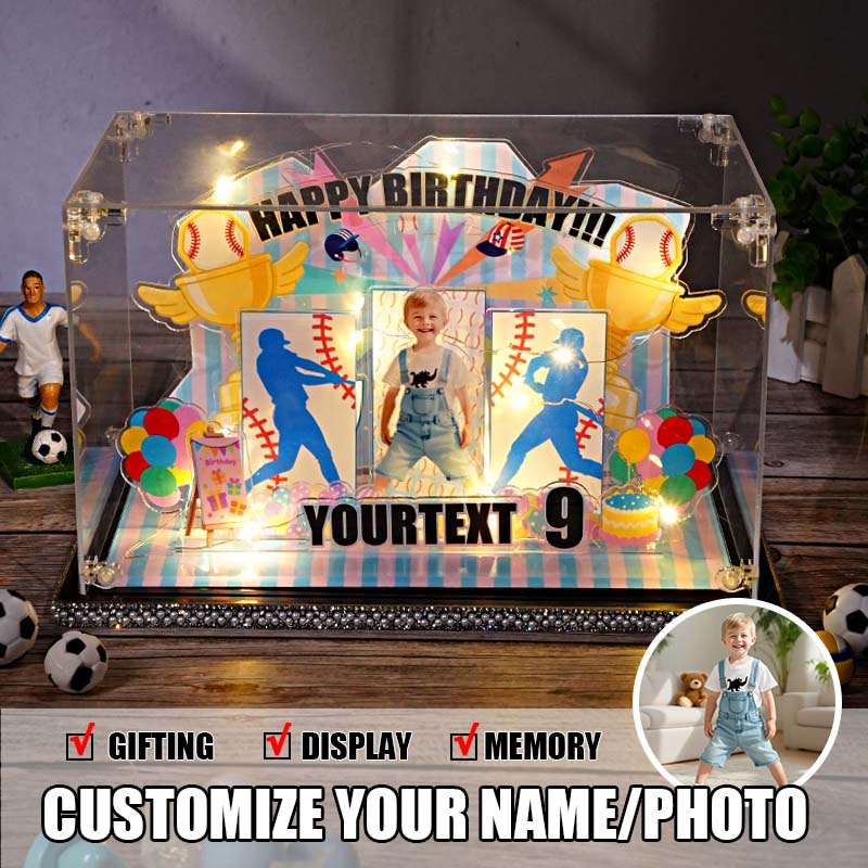 Personalized Baseball Birthday Acrylic Micro Landscape Customized Ornaments DIY Birthday Gift