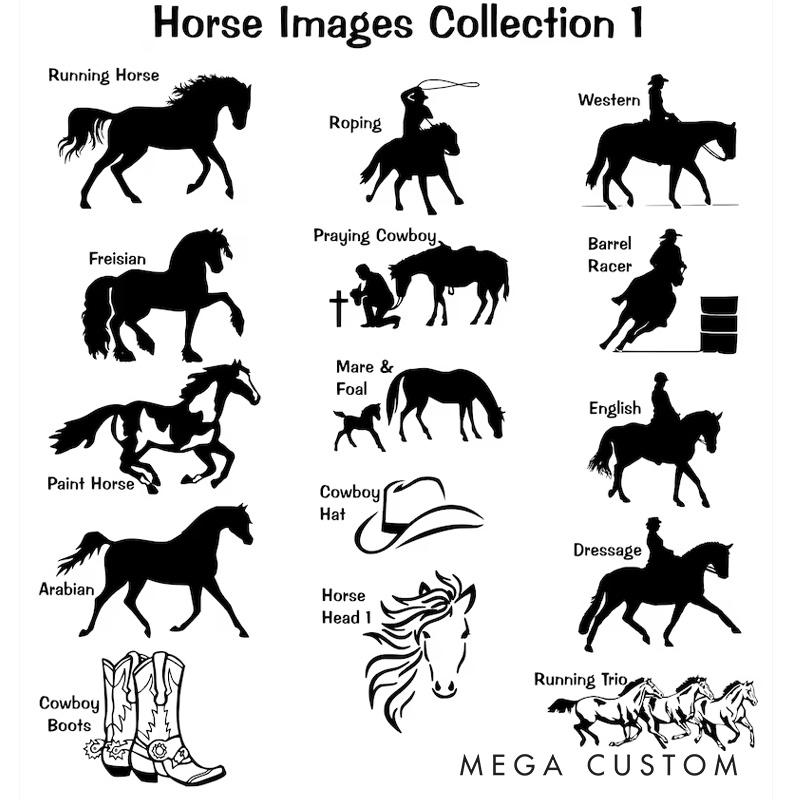 Personalized  Designed Horse Tote Bag with Name Travel Essentials Birthday Gift for Riding Lovers