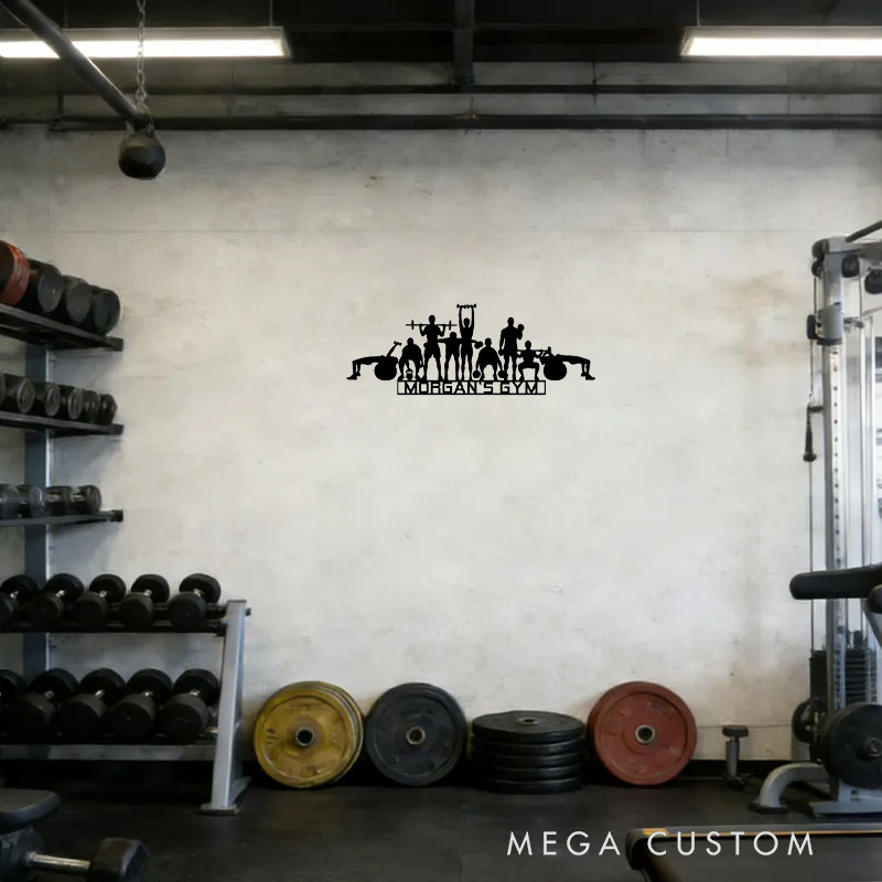 Personalized Metal Gym Sign Workout Wall Art Fitness Gym Wall Home Gym Decor Metal Wall Art Gym Name Signs Fitness Center Decor Fitness Motivation Workout Inspiration Gift for Gym Lovers