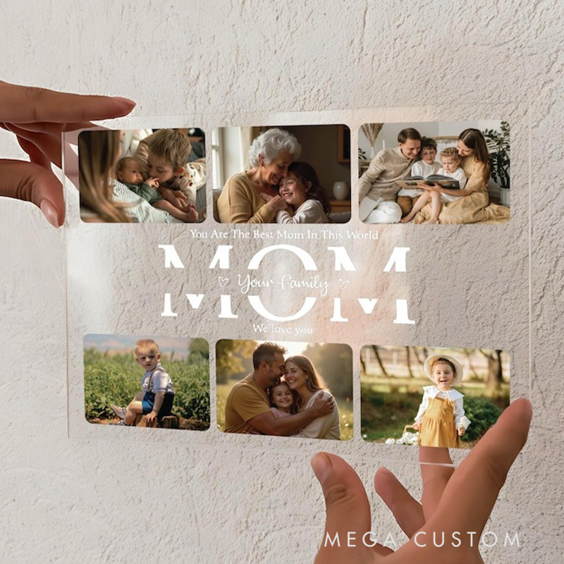 Personalized Photo Night Light Photo Collage LED Light Custom Photo Lamp Father Gift from Kids