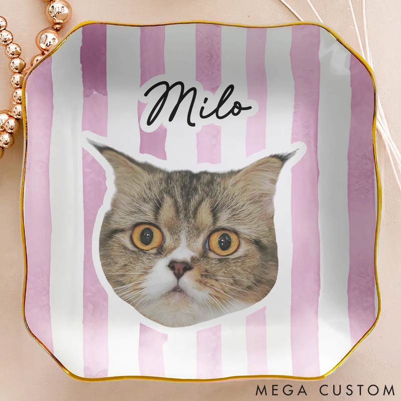 Personalized Pet Lover Custom Pet Portrait Ring Dishes