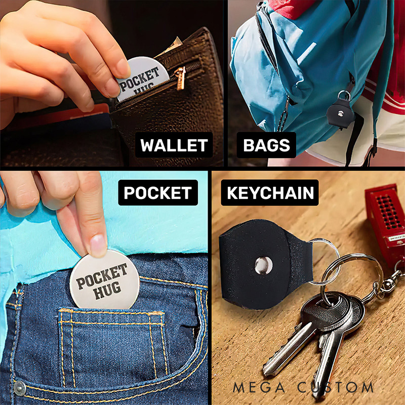 Personalized Meeting you was Fate Leather Pocket Hug Keychain with Custom Name Religious Gift Valentine's Gift Wedding Gift for Couple