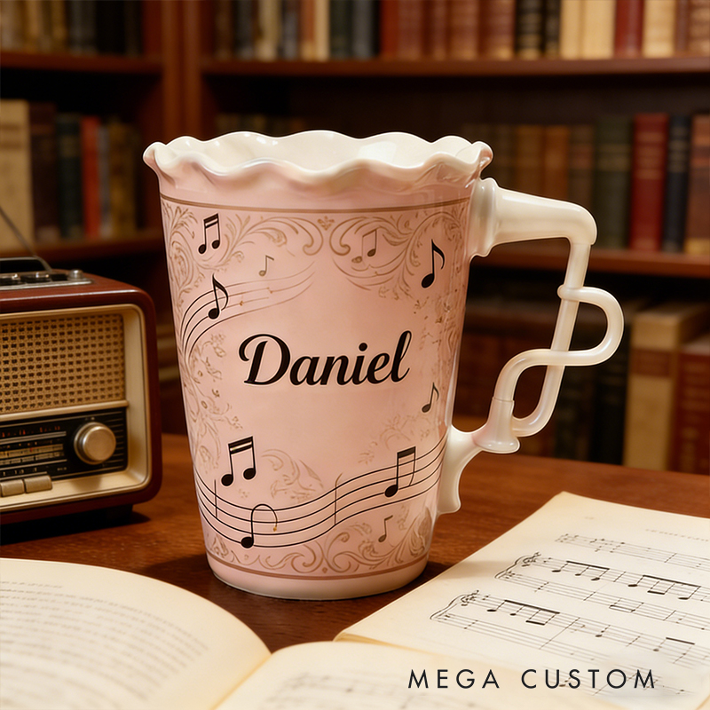 Personalized Music Notes Ceramic Cup a Charming Gift for Any Music Enthusiast