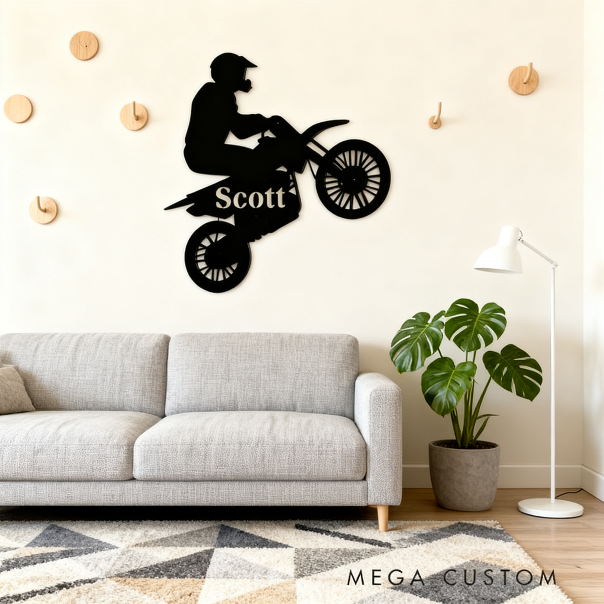 Personalized Motorcycle Gifts Custom Metal Wall Art with Rider Silhouette and Name for Biker Home Garage Decor