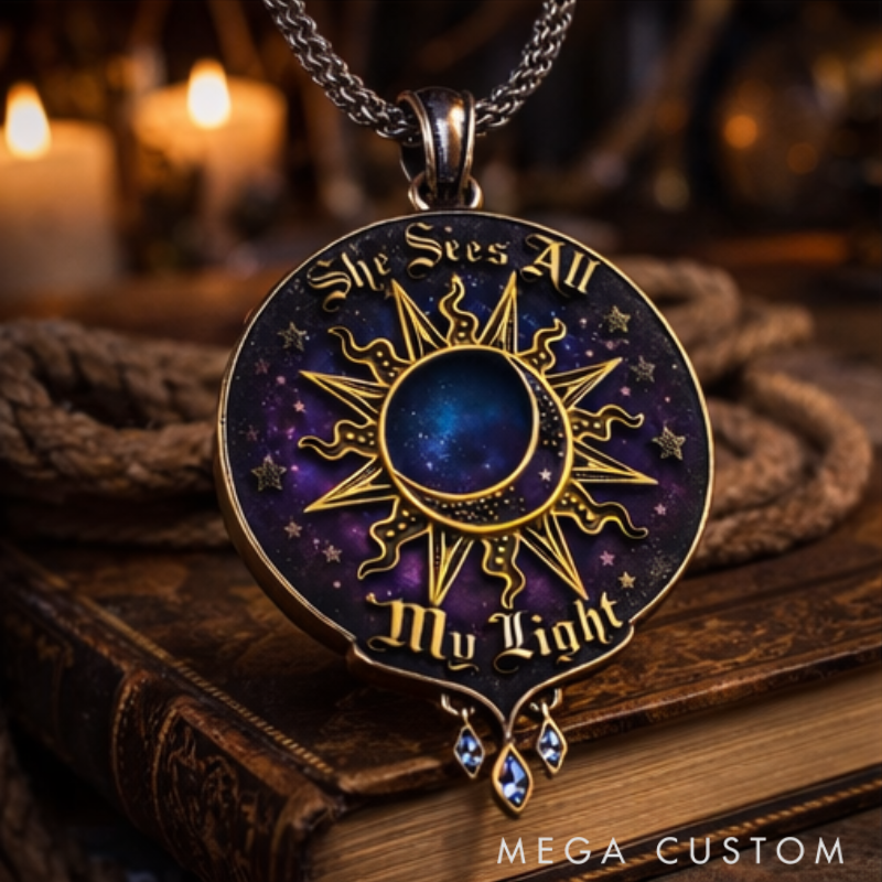 Personalized Matching Magic Moon Star Necklaces Celestial Symbolizing Love Romantic Gift for Couples