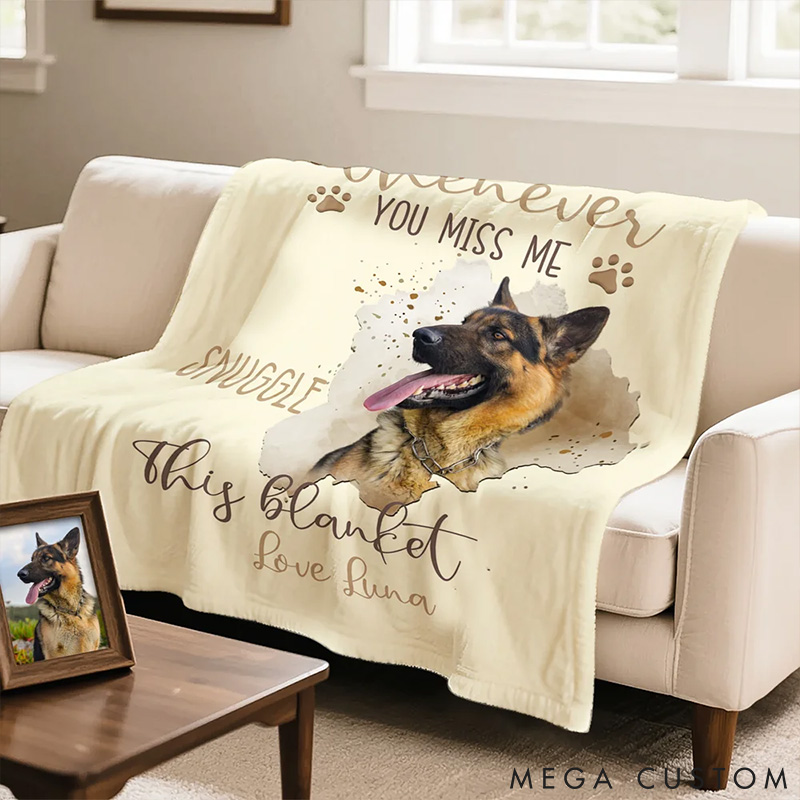 Personalized Pet Lover Custom Photo Watercolor Pet Photo Memorial Throw Blanket