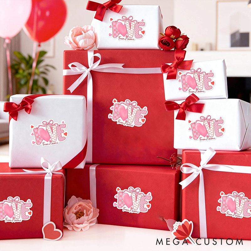 Personalized Romantic lOVE Stickers Labels with Name Gift Decor Valentine's Day Stickers Gift for Couple Anniversary Gift for Her for Lovers