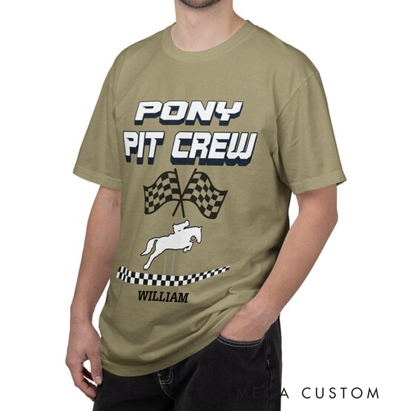 Personalized Pony Pit Crew Classic T-Shirt Equestrian Horse Show Helpers Tee for Riding Lovers