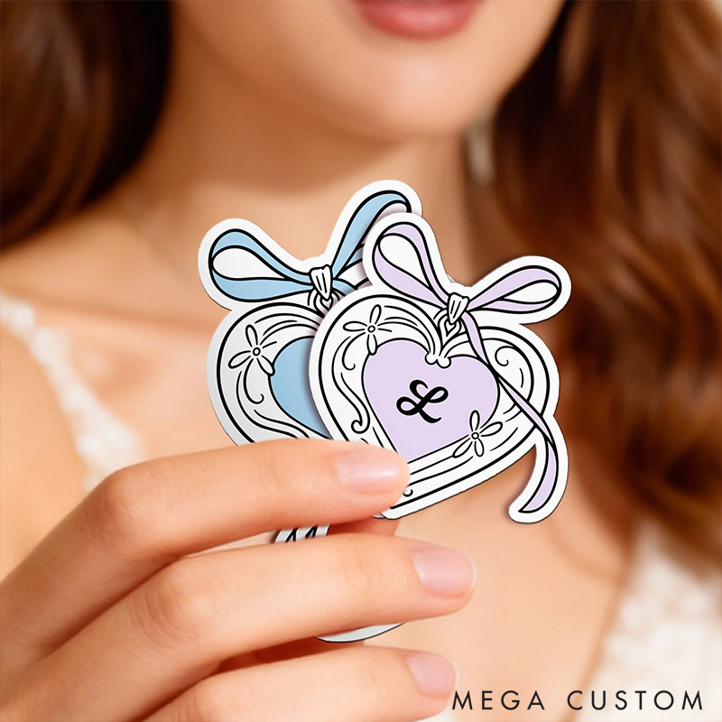 Personalized Romantic Heart Stickers Labels with Name Gift Decor Valentine's Day Stickers Gift for Couple Anniversary Gift for Her for Lovers