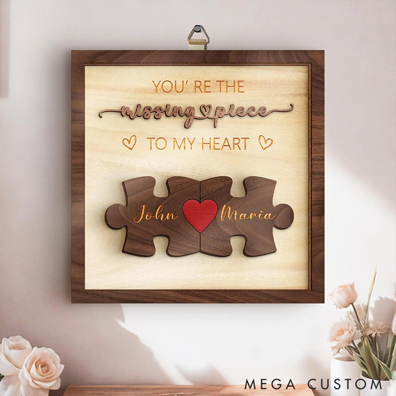 Personalized Puzzle Name Sign for Couple Valentine's Day Gift for Wife Husband Couple Home Decro Puzzle Couple Sign Gift for Girlfriend Boyfriend