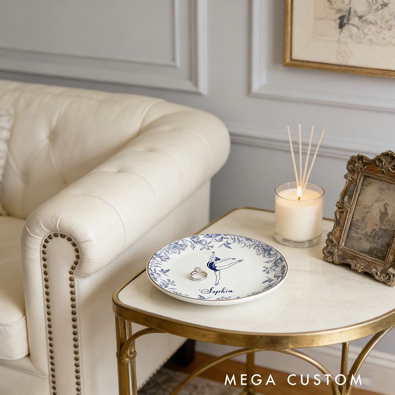 Personalized Gymnastics Girl Jewelry Dish Gymnastics Gift For Little Girls Gymnastics Coach Recital Gifts Gymnast Trinket Tray Gymnastics Team Ring Holder