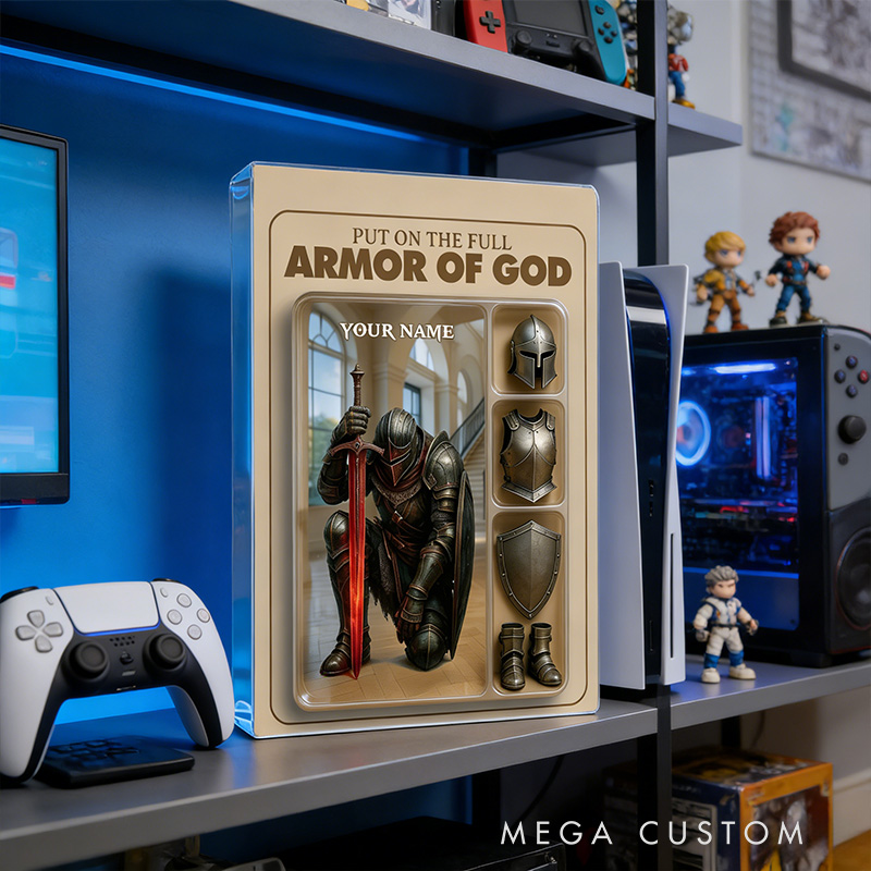 Personalized Put the Full Armor of God Acrylic Block with Custom Name Prayer Best Gift Religious Christian Gift for him