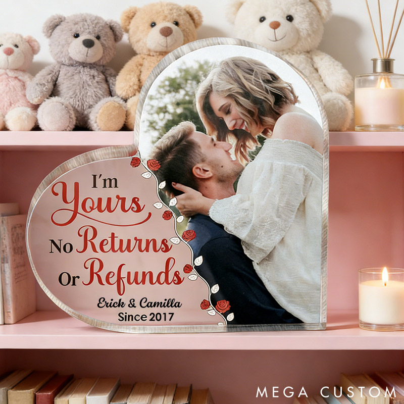 Personalized Photo Heart-Shaped Acrylic Plaque Anniversary Gift for Couple Custom Heart Acrylic Plaque for Valentine's Day Couple Gift
