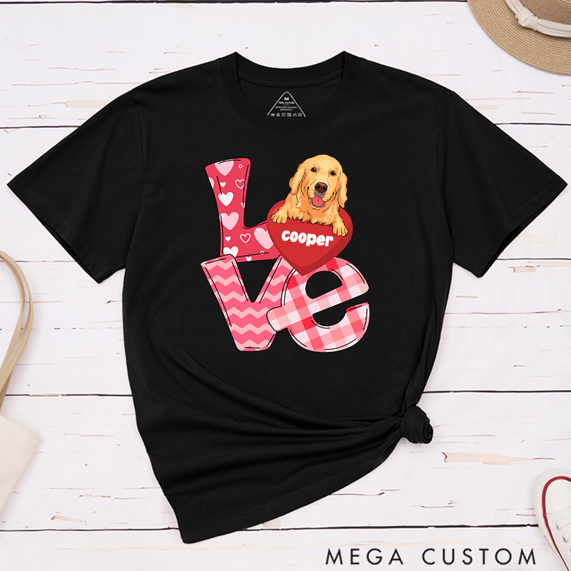Personalized Dog Lover Love Valentine T-Shirt
