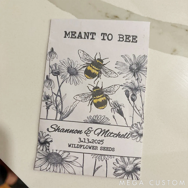 Personalized Eco-Friendly Wildflower Seed Packets Perfect Wedding Favors and Bridal Shower Gifts